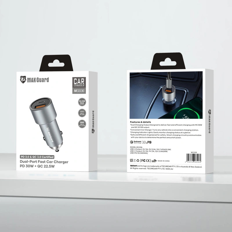 Maxguard 38W USB A+C car charger Adaptor