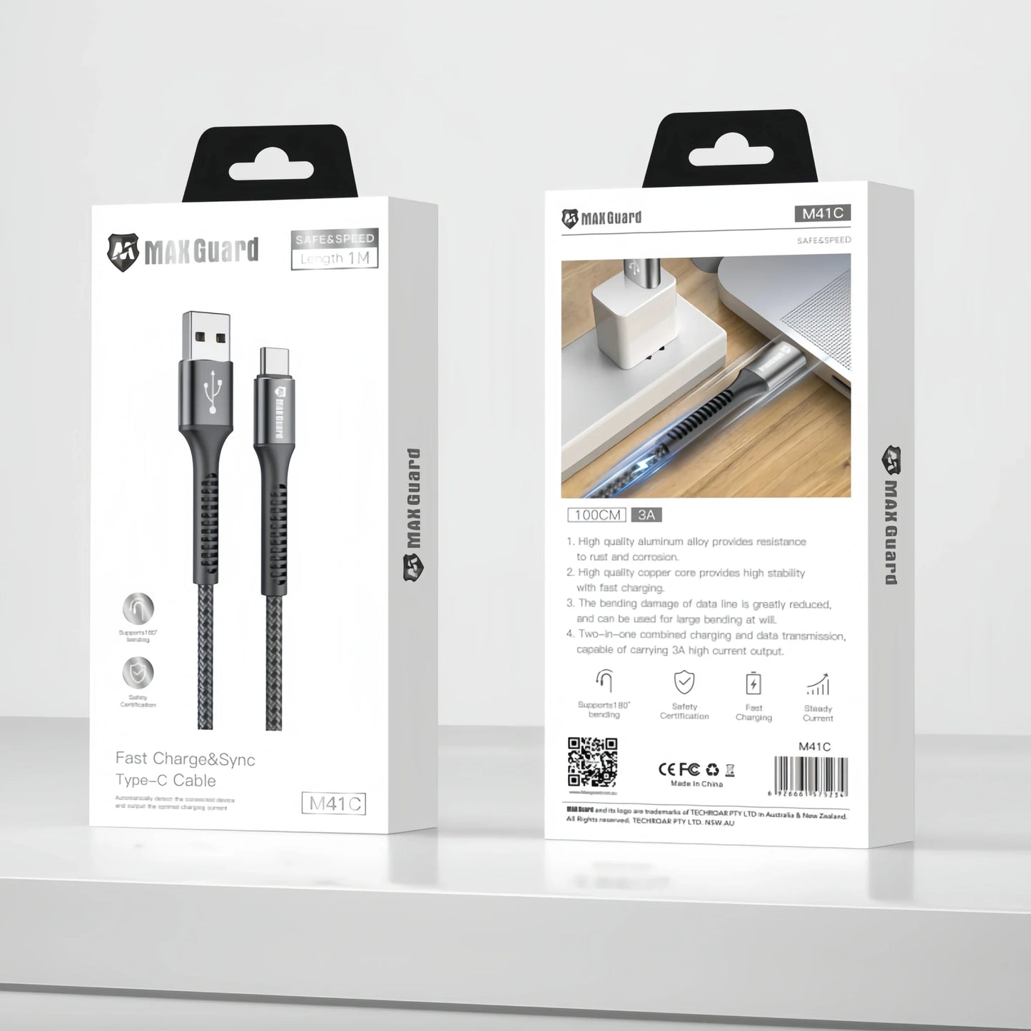 Maxguard 1m USB-A to USB-C