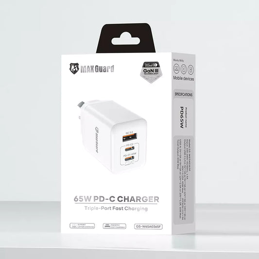 Maxguard 65W Wall Charger (Works for laptops, tablets, and phones)